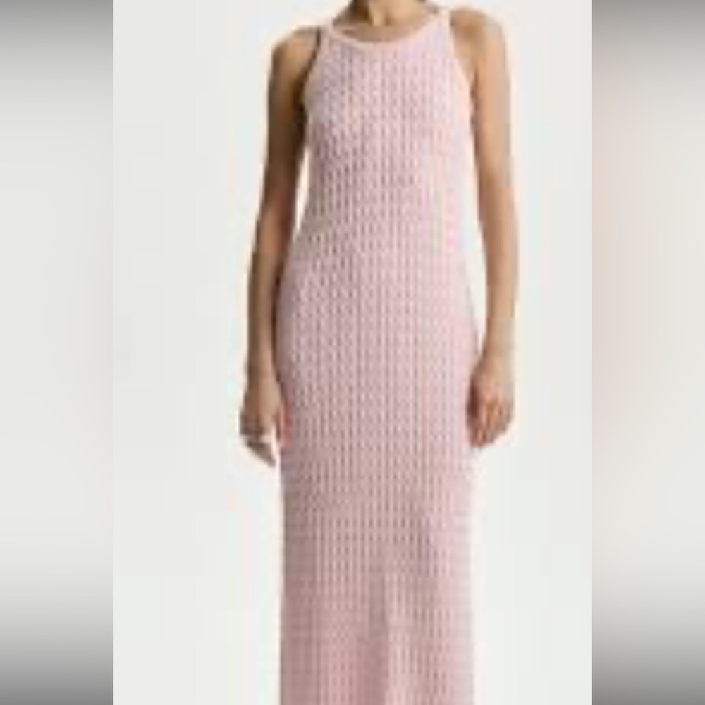 Chic Pink Patterned Maxi Dress